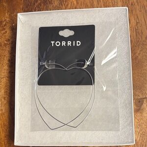 Torrid Metallic Heart Hoop Earrings